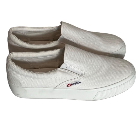 NWOT Superga Women’s White Cato Slip-on Platform Sneakers Sz 41.5 Sporty Preppy - Picture 4 of 10
